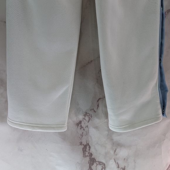 Yellow The Label Sweatpants Womens Large Tearaway White Blue Button Yllw Pants - Picture 10 of 16